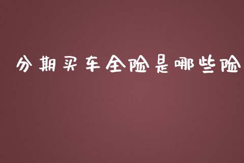 分期买车全险是哪些险_https://cj004.lansai.wang_财经新闻_第1张
