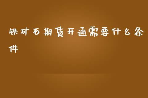 铁矿石期货开通需要什么条件_https://cj004.lansai.wang_外汇交易_第1张