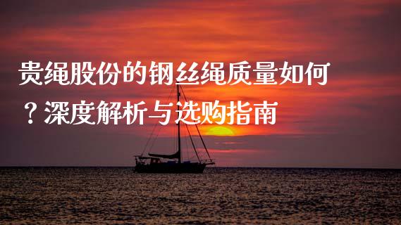 贵绳股份的钢丝绳质量如何？深度解析与选购指南_https://cj004.lansai.wang_金融监管_第1张