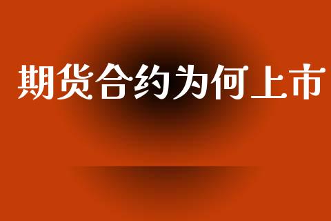 期货合约为何上市_https://cj004.lansai.wang_全球市场_第1张