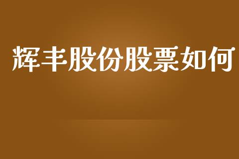 辉丰股份股票如何_https://cj004.lansai.wang_金融监管_第1张