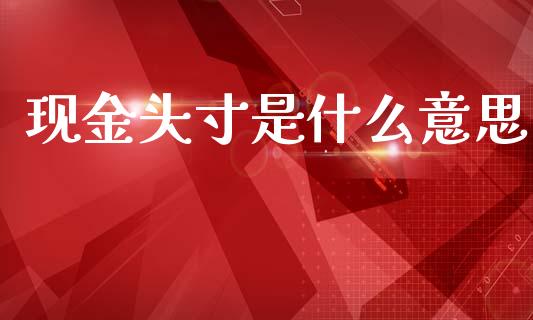 现金头寸是什么意思_https://cj004.lansai.wang_全球市场_第1张
