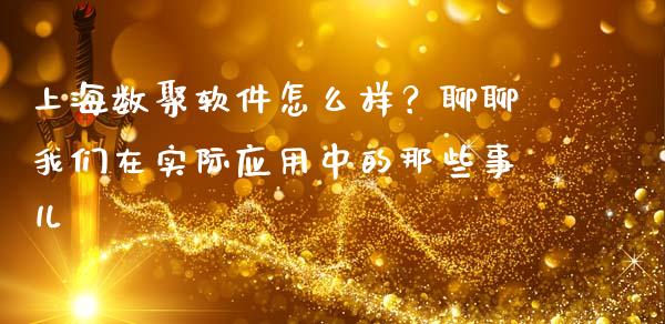 上海数聚软件怎么样？聊聊我们在实际应用中的那些事儿_https://cj004.lansai.wang_财经新闻_第1张