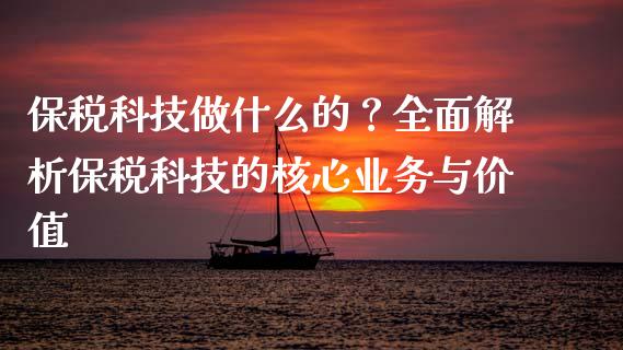 保税科技做什么的？全面解析保税科技的核心业务与价值_https://cj004.lansai.wang_财经新闻_第1张