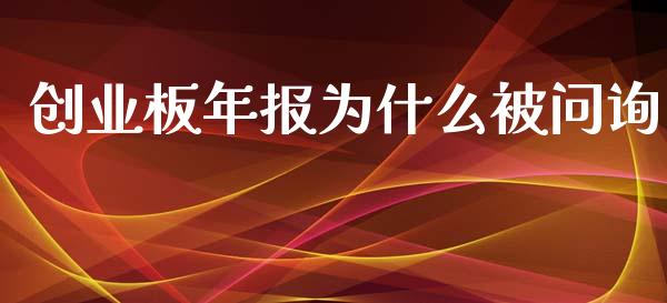 创业板年报为什么被问询_https://cj004.lansai.wang_财经新闻_第1张