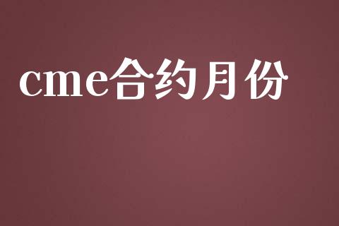 cme合约月份_https://cj004.lansai.wang_债券资讯_第1张