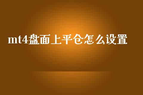 mt4盘面上平仓怎么设置_https://cj004.lansai.wang_金融监管_第1张