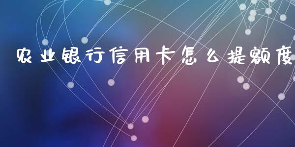 农业银行信用卡怎么提额度_https://cj004.lansai.wang_债券资讯_第1张