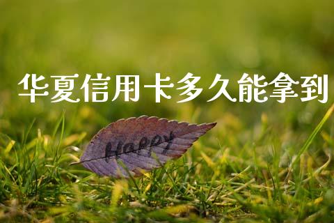 华夏信用卡多久能拿到_https://cj004.lansai.wang_全球市场_第1张