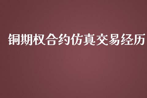铜期权合约仿真交易经历_https://cj004.lansai.wang_外汇交易_第1张