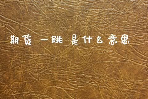 期货 一跳 是什么意思_https://cj004.lansai.wang_全球市场_第1张