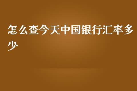 怎么查今天中国银行汇率多少_https://cj004.lansai.wang_外汇交易_第1张