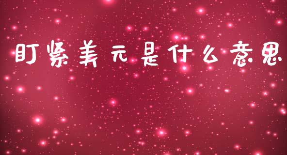 盯紧美元是什么意思_https://cj004.lansai.wang_金融监管_第1张