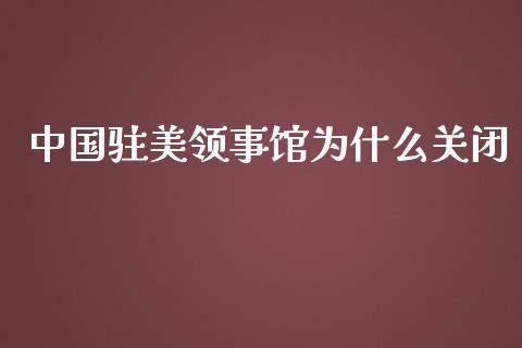 中国驻美领事馆为什么关闭_https://cj004.lansai.wang_期货开户_第1张