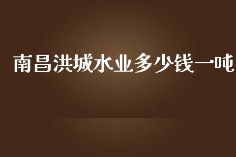 南昌洪城水业多少钱一吨_https://cj004.lansai.wang_外汇交易_第1张