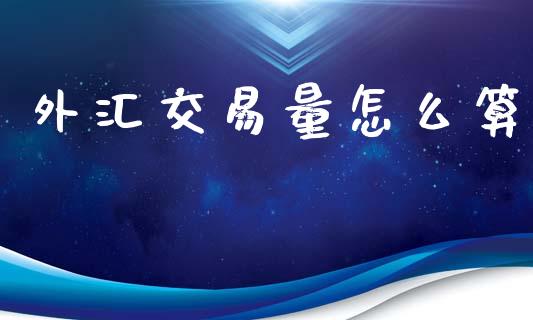 外汇交易量怎么算_https://cj004.lansai.wang_金融监管_第1张