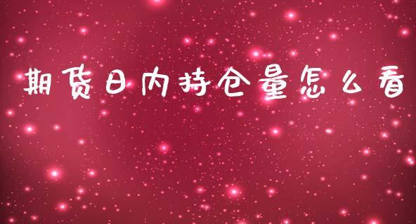 期货日内持仓量怎么看_https://cj004.lansai.wang_债券资讯_第1张