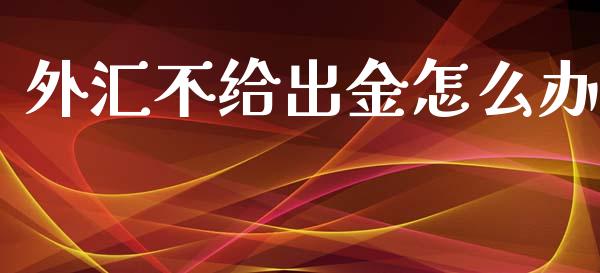 外汇不给出金怎么办_https://cj004.lansai.wang_金融监管_第1张