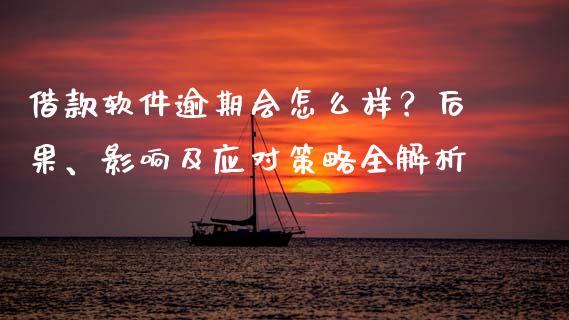 借款软件逾期会怎么样？后果、影响及应对策略全解析_https://cj004.lansai.wang_全球市场_第1张