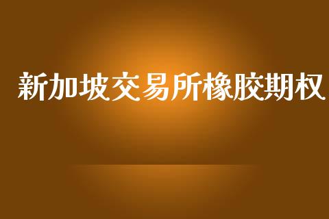 新加坡交易所橡胶期权_https://cj004.lansai.wang_金融监管_第1张