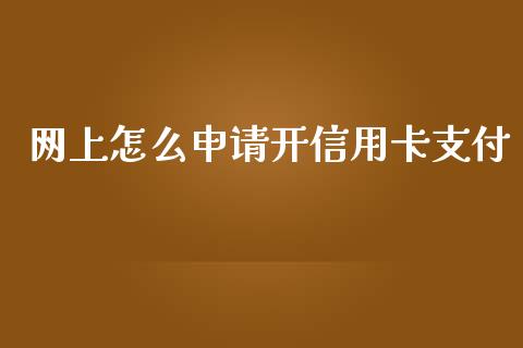 网上怎么申请开信用卡支付_https://cj004.lansai.wang_财经新闻_第1张