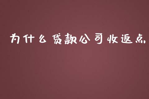 为什么贷款公司收返点_https://cj004.lansai.wang_财经新闻_第1张