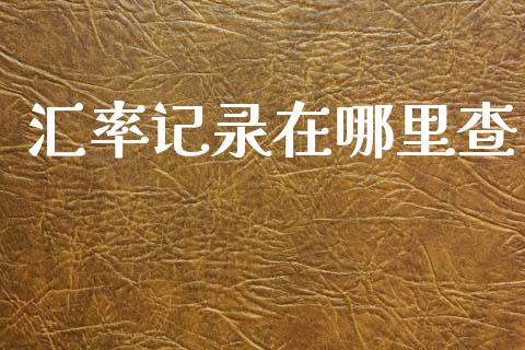 汇率记录在哪里查_https://cj004.lansai.wang_全球市场_第1张