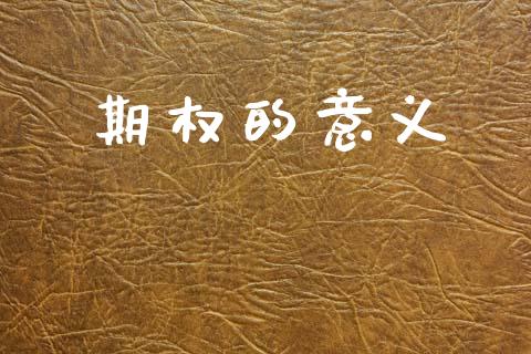 期权的意义_https://cj004.lansai.wang_债券资讯_第1张