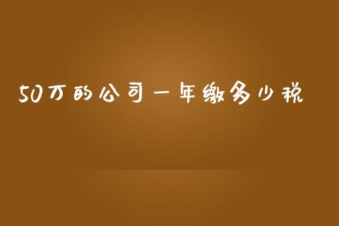 50万的公司一年缴多少税_https://cj004.lansai.wang_外汇交易_第1张