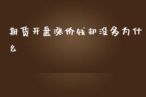 期货开盘涨价钱却没多为什么_https://cj004.lansai.wang_金融监管_第1张