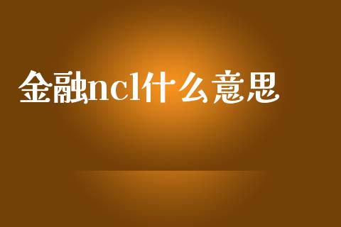 金融ncl什么意思_https://cj004.lansai.wang_财经新闻_第1张