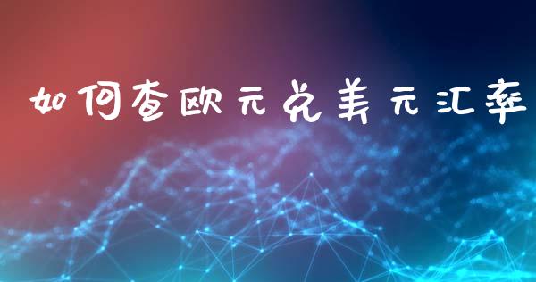 如何查欧元兑美元汇率_https://cj004.lansai.wang_财经新闻_第1张