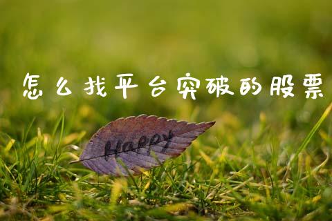 怎么找平台突破的股票_https://cj004.lansai.wang_金融监管_第1张