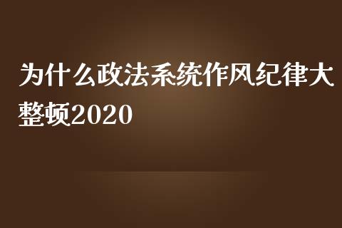 为什么政法系统作风纪律大整顿2020_https://cj004.lansai.wang_期货开户_第1张