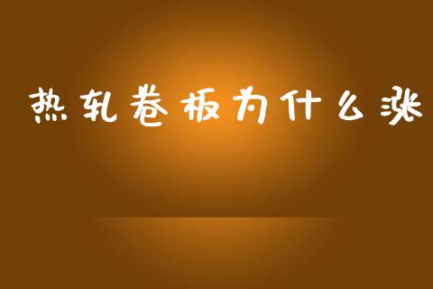 热轧卷板为什么涨_https://cj004.lansai.wang_金融监管_第1张