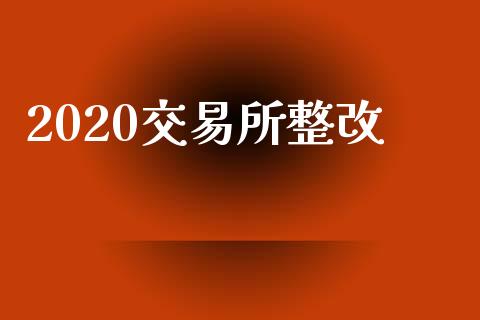 2020交易所整改_https://cj004.lansai.wang_全球市场_第1张