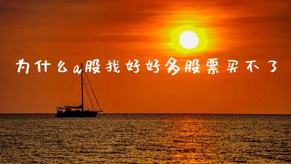 为什么a股找好好多股票买不了_https://cj004.lansai.wang_期货开户_第1张