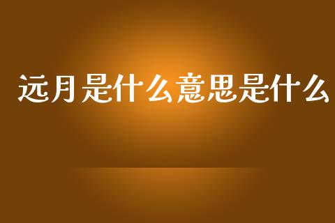 远月是什么意思是什么_https://cj004.lansai.wang_金融监管_第1张