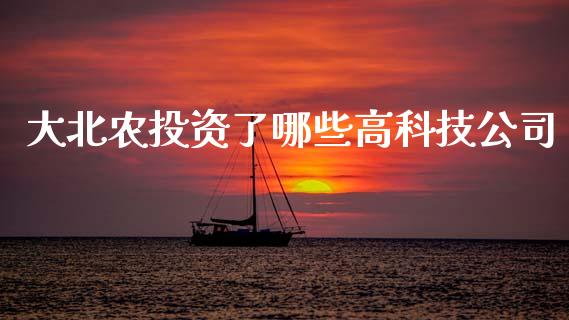 大北农投资了哪些高科技公司_https://cj004.lansai.wang_金融监管_第1张