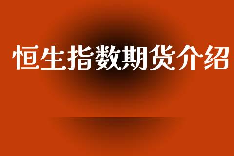 恒生指数期货介绍_https://cj004.lansai.wang_金融监管_第1张
