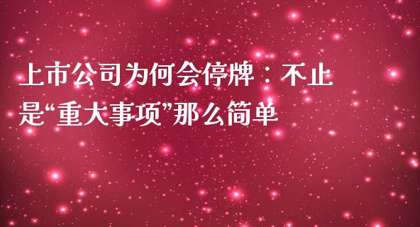 上市公司为何会停牌：不止是“重大事项”那么简单_https://cj004.lansai.wang_金融监管_第1张