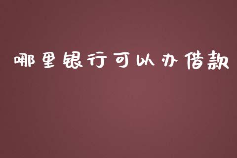 哪里银行可以办借款_https://cj004.lansai.wang_期货开户_第1张