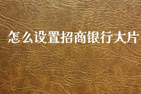 怎么设置招商银行大片_https://cj004.lansai.wang_外汇交易_第1张