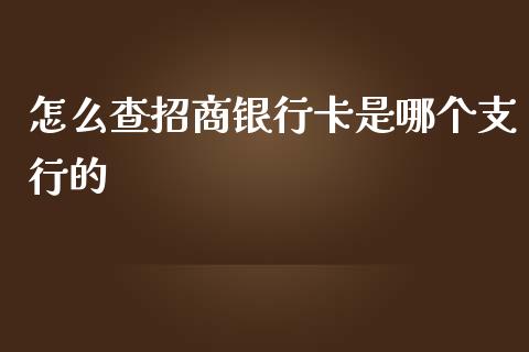 怎么查招商银行卡是哪个支行的_https://cj004.lansai.wang_债券资讯_第1张