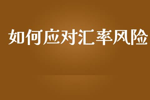 如何应对汇率风险_https://cj004.lansai.wang_财经新闻_第1张