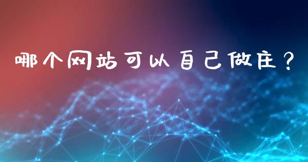 哪个网站可以自己做庄？_https://cj004.lansai.wang_债券资讯_第1张