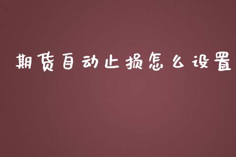 期货自动止损怎么设置_https://cj004.lansai.wang_债券资讯_第1张