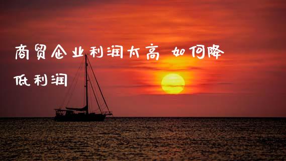 商贸企业利润太高 如何降低利润_https://cj004.lansai.wang_外汇交易_第1张