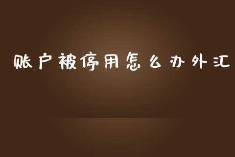 账户被停用怎么办外汇_https://cj004.lansai.wang_金融监管_第1张