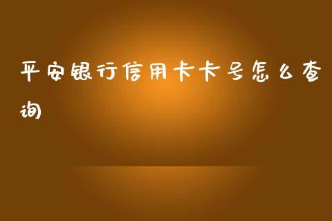 平安银行信用卡卡号怎么查询_https://cj004.lansai.wang_期货开户_第1张